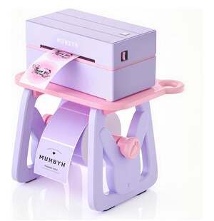 MUNBYN Hot Pink & Purple Label Roll Holder